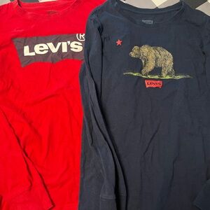 Levi's Kids Red and Navy Long Sleeve Tees